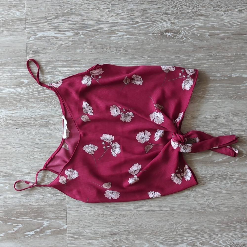 Lush Floral Crop Top with Tie